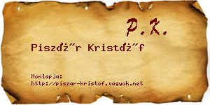 Piszár Kristóf névjegykártya