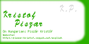 kristof piszar business card