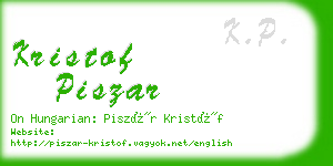 kristof piszar business card